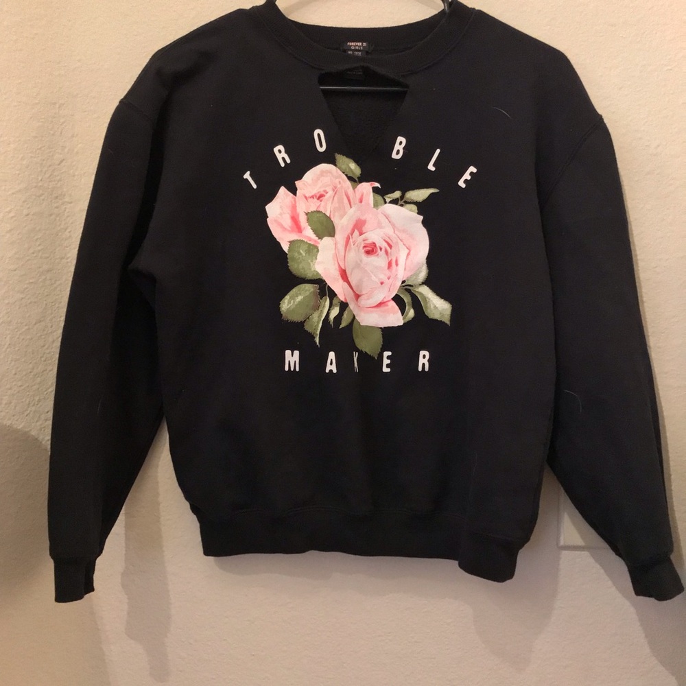 Forever21 Girls “Trouble Maker” Black Pullover